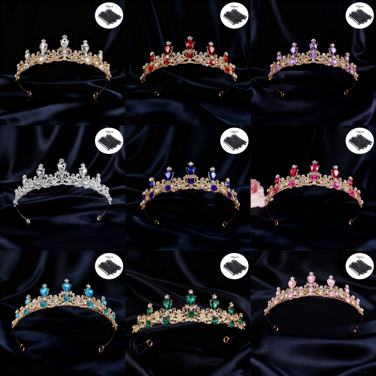 Event & Party Supply Photos - Tiare de mariée vintage avec strass,