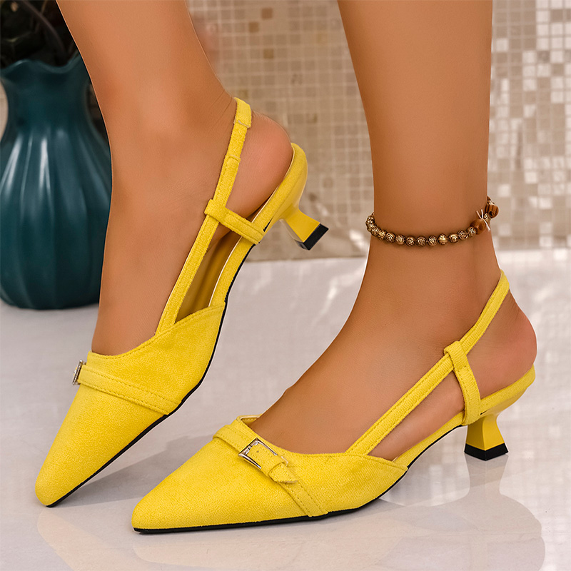 Neon Sign Party - Mode jaune talons hauts sandales pour